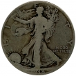 1938-D Walking Liberty Silver Half Dollar Coin - Very Good