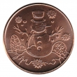 1 oz Copper Round - Christmas Series - Snowman Design
