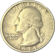 1934 Washington Silver Quarter Coin - Doubled Die Obverse - Very Fine to Extremely Fine
