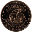 1 oz Copper Round - Zodiac Series - Aquarius Design