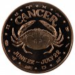 1 oz Copper Round - Zodiac Series - Cancer Design