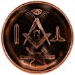 1 oz Copper Round - Freemasons Design