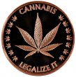 1 oz Copper Round - Cannabis Design