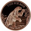 1 oz Copper Round - Ice Age Series - Giant Sloth Design