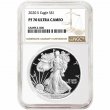 2020-S 1 oz Proof American Silver Eagle Coin - NGC PF-70 Ultra Cameo