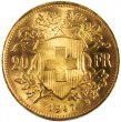 1897-1949 Swiss 20 Francs Helvetia Gold Coin - Random Date - AU/BU