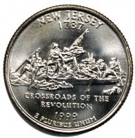 1999 New Jersey State Quarter Coin - P or D Mint - BU