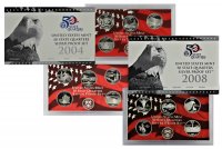 All 5 2004-2008 U.S. State Quarter Silver Proof Coin Sets