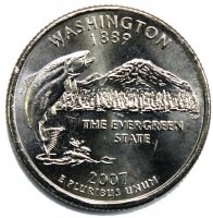 2007 Washington State Quarter Coin - P or D Mint - BU
