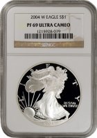 2004-W 1 oz American Proof Silver Eagle Coin - NGC PF-69 Ultra Cameo