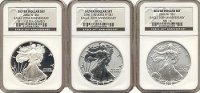 2006 3-Coin American Silver Eagle 20th Anniversary Set - NGC MS/PF-69