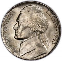1943-S Jefferson War Nickel Silver Coin - Choice Uncirculated