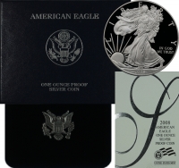 2008-W 1 oz American Proof Silver Eagle Coin - Gem Proof (w/ Box & COA)