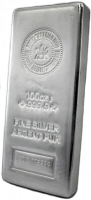 100 oz Silver Bar - Royal Canadian Mint (RCM) - .9999 Fine, Pressed - New