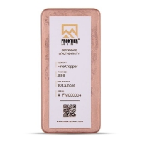 10 oz Copper Bar - Frontier Mint - Box of 50 Bars