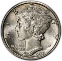 1927 Mercury Silver Dime Coin - Choice BU
