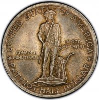 1925 Lexington-Concord Commemorative Silver Half Dollar Coin - XF / AU