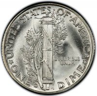 1939-D Mercury Silver Dime Coin - Choice BU