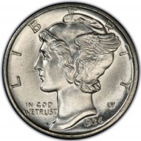 1936-D Mercury Silver Dime Coin - Choice BU