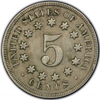 1866-1883 Shield Nickel Coin - Very Fine