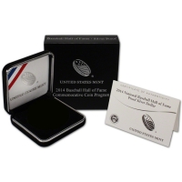 2014 Baseball Hall of Fame Commemorative Proof Silver Dollar Coin - Box & COA (NO Coins)
