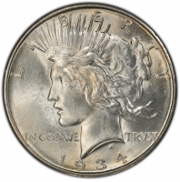 1934-D Peace Silver Dollar Coin - Doubled Die Obverse - Medium D TOP-50 VAM 3 - Brilliant Uncirculated