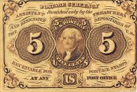 1st Issue 1862 5 Cents Fractional Currency - Civil War Era - Fine or Better
