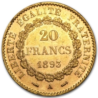 1800's French 20 Francs Lucky Angel Gold Coin - Random Date - AU+