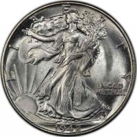 1942 Walking Liberty Silver Half Dollar Coin - BU