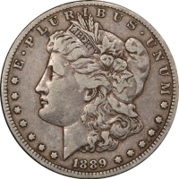 1889-CC Morgan Silver Dollar Coin - Very Fine +