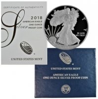 2018-S 1 oz American Proof Silver Eagle Coin - Gem Proof (w/ Box & COA)
