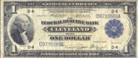 1918 $1.00 Federal Reserve Bank Note - Large Type - Very Fine
