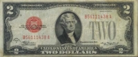 1928 $2.00 U.S. Note - Red Seal - Fine to Very Fine Condition