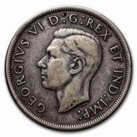 1939 Canadian Silver Dollar Coin - Royal Visit - Average Circulated
