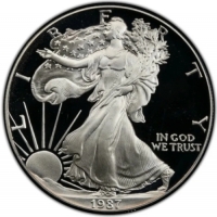 1987-S 1 oz American Proof Silver Eagle Coin - Gem Proof (w/ Box & COA)