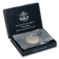 1992 Columbus Commemorative Half Dollar Coin (UNC) w/ Box and COA