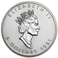 1995 1 oz Canadian Silver Maple Leaf Coin - Low Mintage - Gem BU