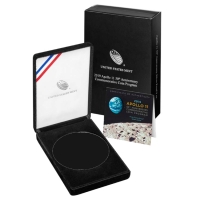 2019 Apollo 11 50th Anniversary Commemorative Proof Silver 5oz Coin - Box & COA (NO Coins)