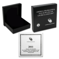 2011-P 5oz Silver America the Beautiful Gettysburg Box & COA (NO Coin)