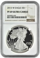 2013-W 1 oz American Proof Silver Eagle Coin - NGC PF-69 Ultra Cameo