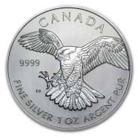 2014 1 oz Canadian Birds of Prey Series - Peregrine Falcon Coin - Gem BU