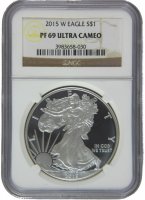 2015-W 1 oz American Proof Silver Eagle Coin - NGC PF-69 Ultra Cameo
