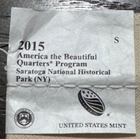 2015-S Saratoga National Historical Park (NY) Qtr - S Mint - $25 Sewn Mint Bag  -IN ERROR DOLLAR BAG