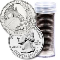 2015 40-Coin Blue Ridge Parkway Quarter Rolls - S Mint - BU