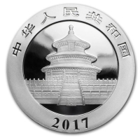 2017 30 gram Chinese Silver Panda Coin - Gem BU