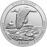 2018 5 oz Silver ATB Block Island Coin Reverse