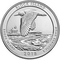 2018 Block Island Quarter Coin - P or D Mint - BU