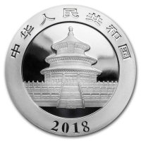 2018 30 gram Chinese Silver Panda Coin - Gem BU 