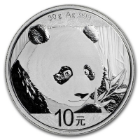 2018 30 gram Chinese Silver Panda Coin - Gem BU 