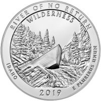 2019 5 oz ATB River of No Return Wilderness Silver Coin - Gem BU (In Capsule)